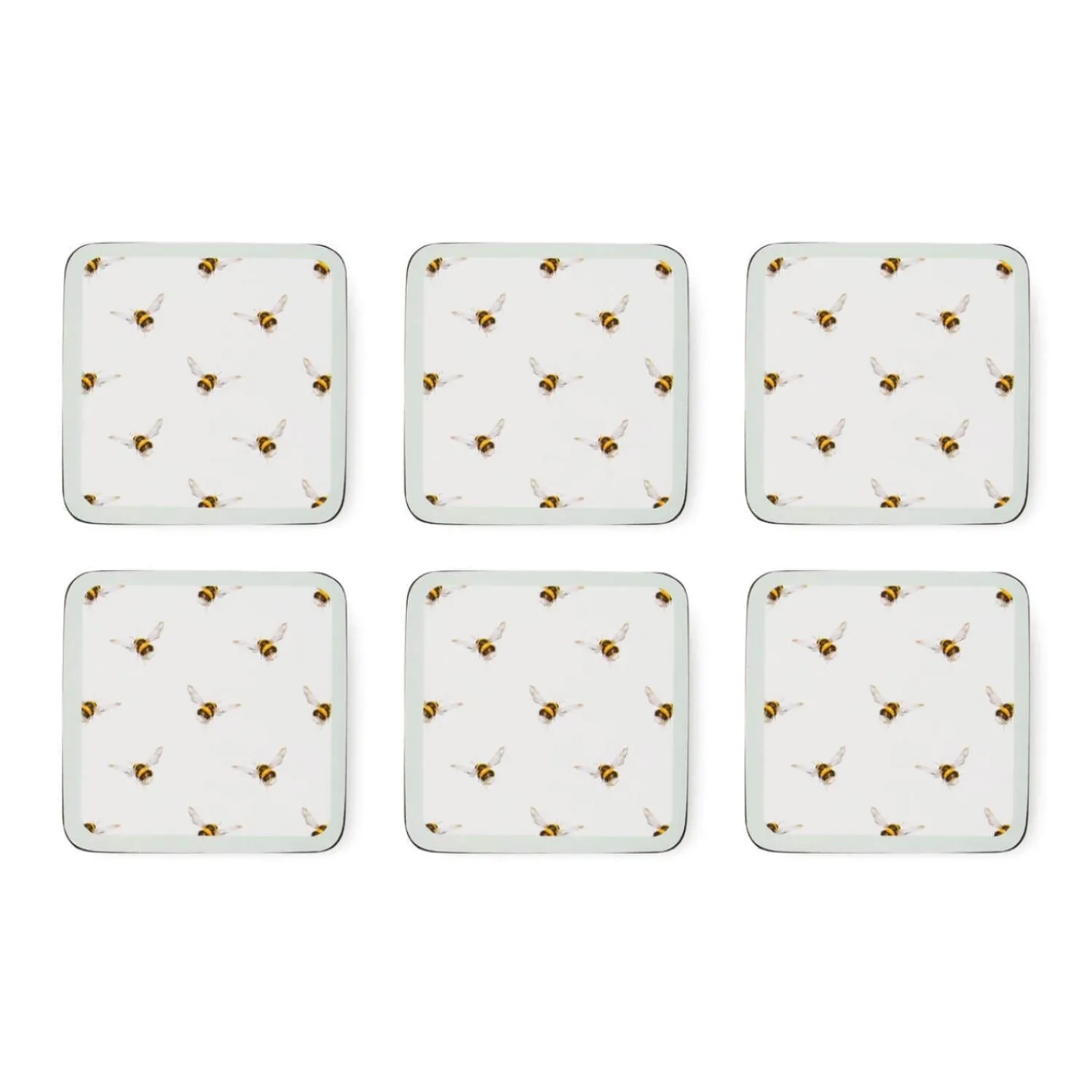 Wrendale Designs by Hannah Dale 6 Piece Coaster Set - Flight of the Bumblee
