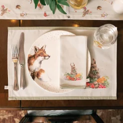 Wrendale Designs by Hannah Dale 100% Cotton Fabric Set of 4 Napkins - Garden Friends
