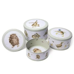 Wrendale Designs by Hannah Dale 3 Piece Cake Tin Nest - Hare, Duck & Owl