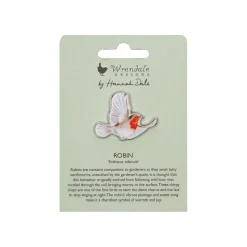 Wrendale Designs by Hannah Dale Pin Badge - Flying Robin - Robin