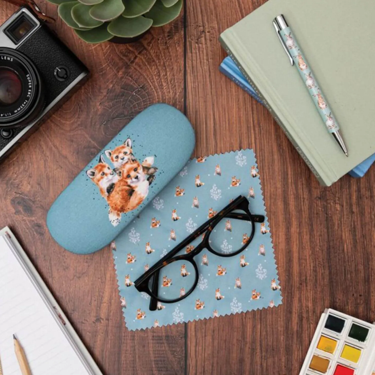 Wrendale Designs by Hannah Dale Glasses Case - Snug As A Cub - Fox