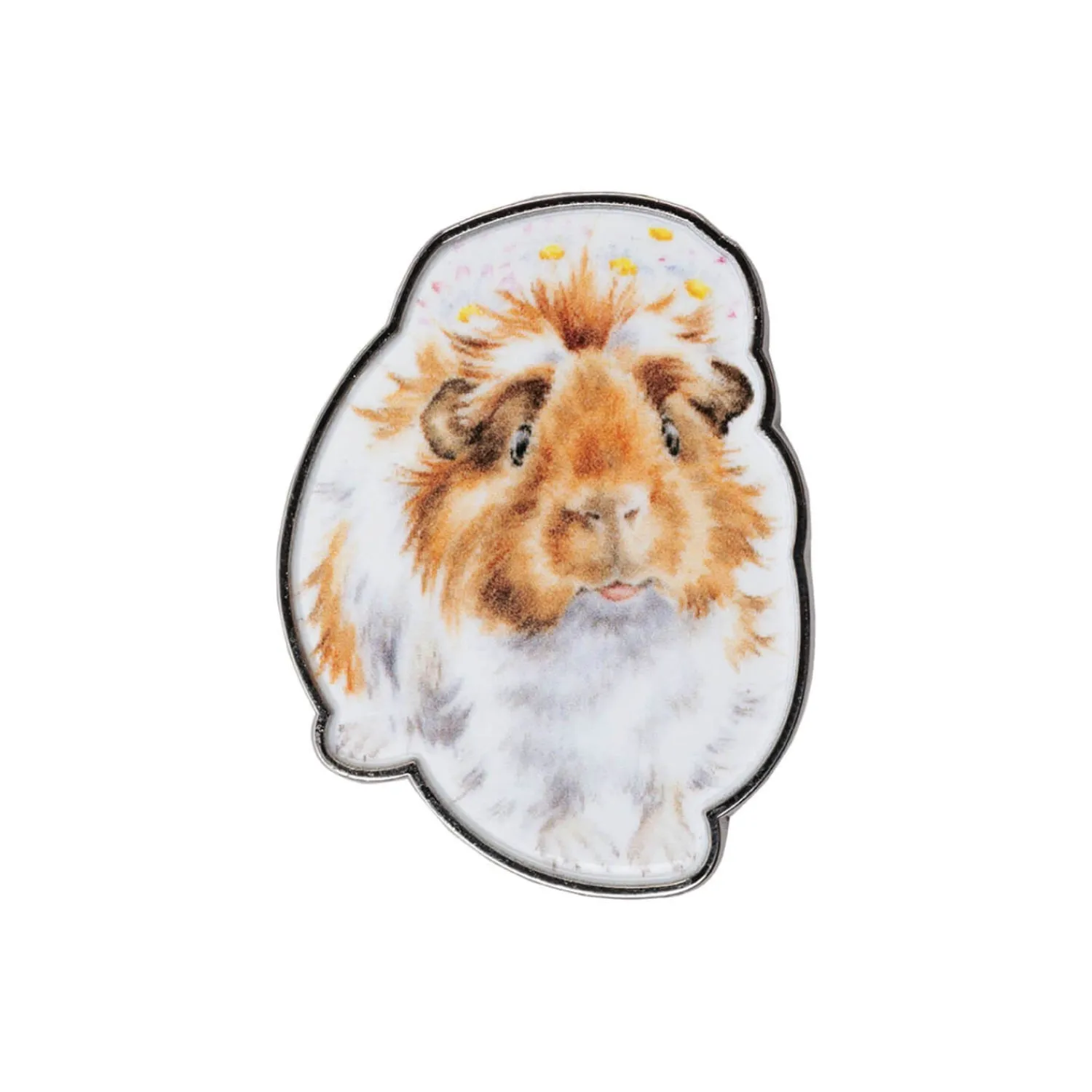 Wrendale Designs by Hannah Dale Pin Badge - Grinny Pig - Guinea Pig