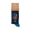 Wrendale Designs by Hannah Dale Mens Bamboo Socks - Colours of the Rainbow - Cockerel