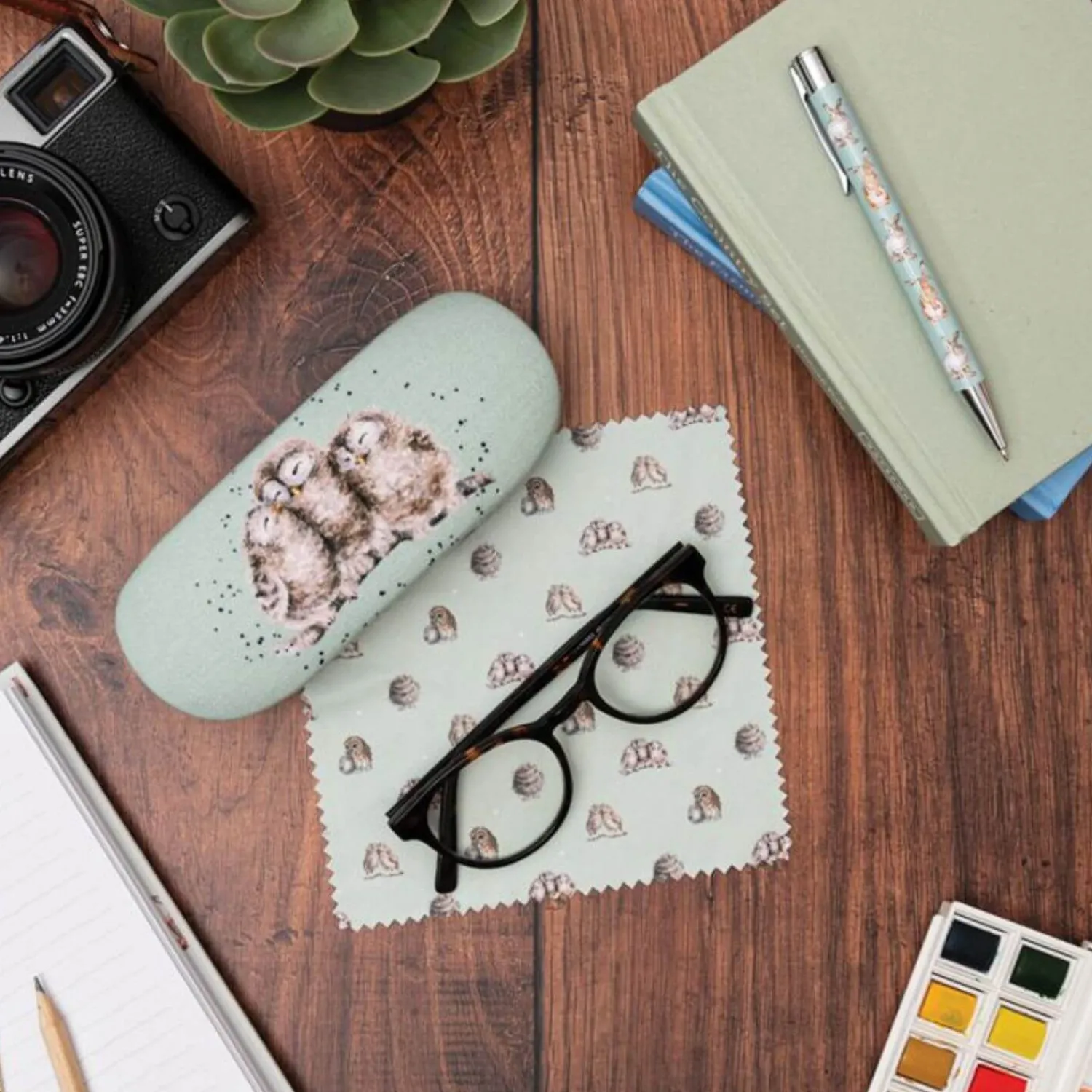 Wrendale Designs by Hannah Dale Glasses Case - Owlets - Owl
