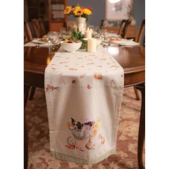 Wrendale Designs by Hannah Dale 100% Cotton Fabric Table Runner - Garden Friends