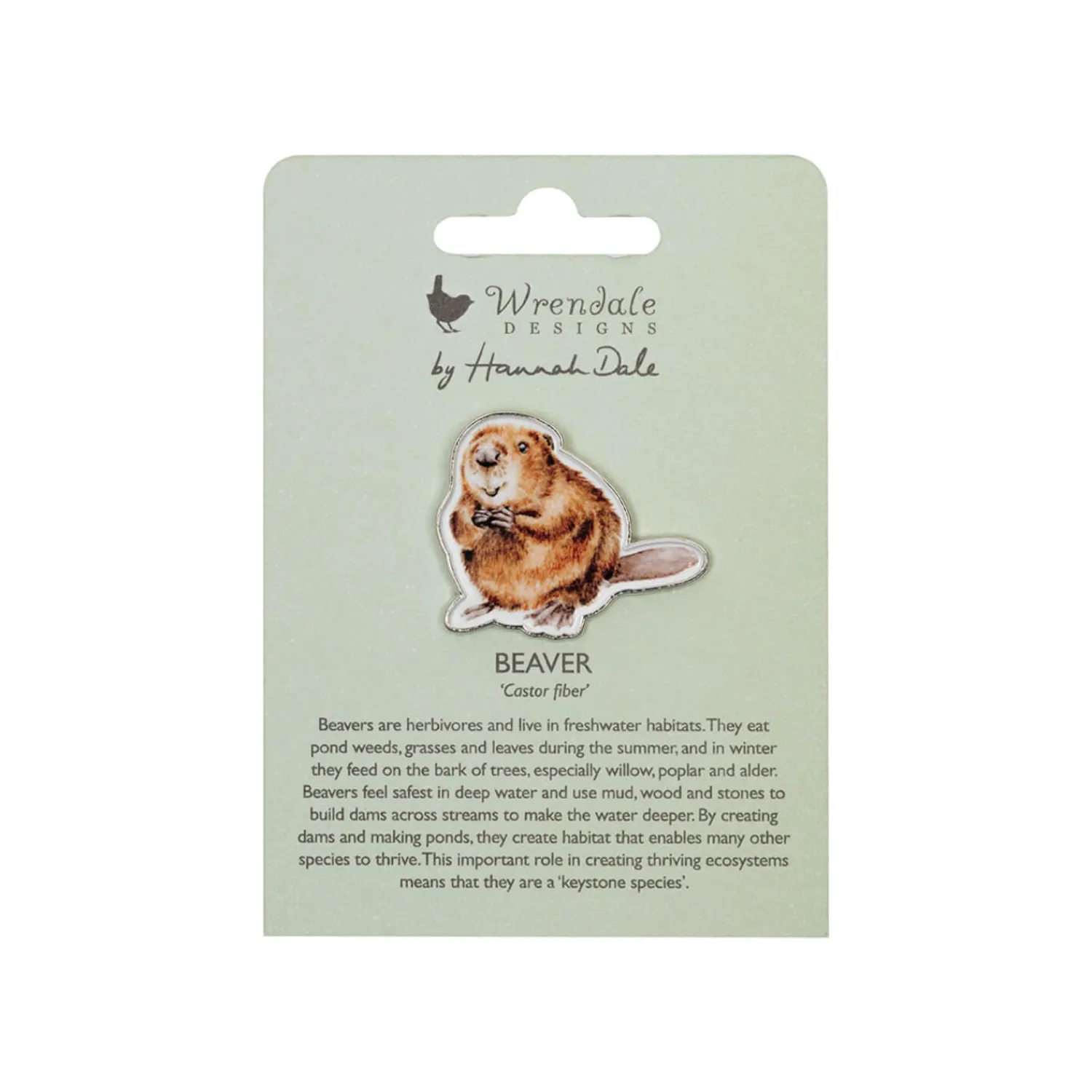 Wrendale Designs by Hannah Dale Pin Badge - The Aborist - Beaver