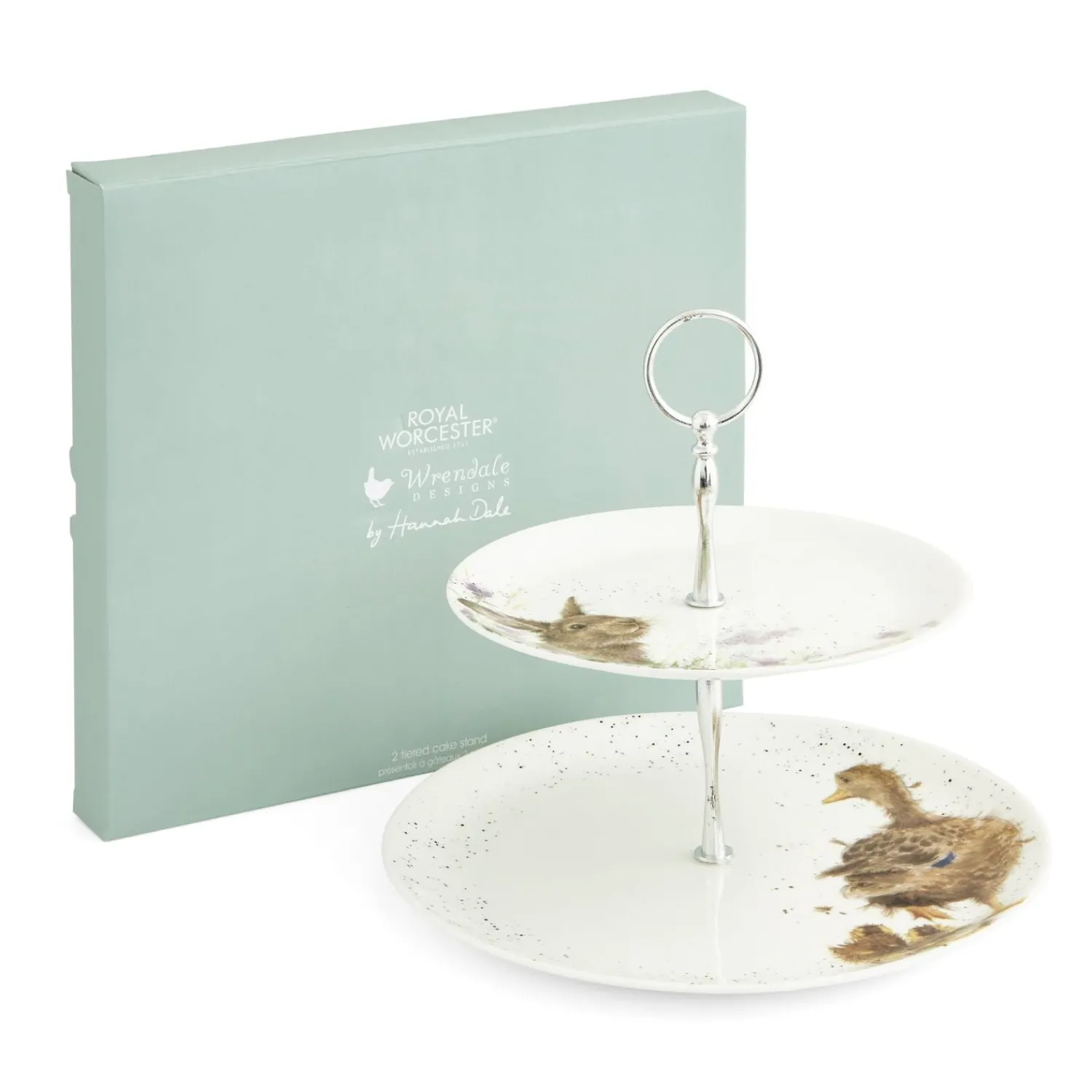 Wrendale Designs by Hannah Dale 2 Tier Porcelain Cake Stand