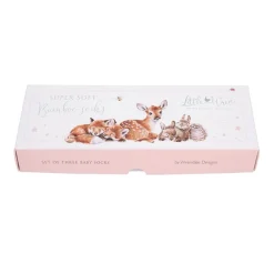 Wrendale Designs Little Wren Little Forest Woodland Animal Bamboo Baby Socks - 6-12 Months
