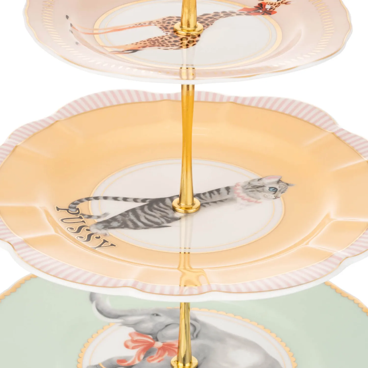 Yvonne Ellen 3 Tier Fine China Cake Stand - Animal