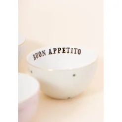 Yvonne Ellen 4-Piece Fine China Cereal Bowls - Slogan