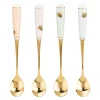 Yvonne Ellen Set of 4 Teaspoons With China Handles - Bee