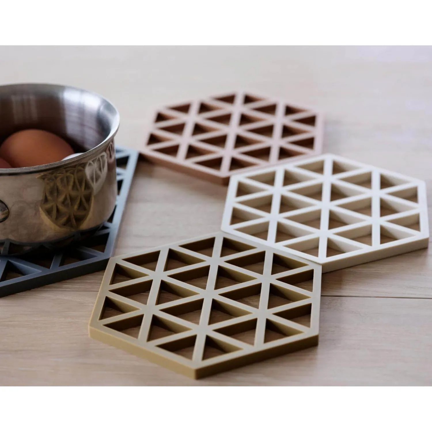 ZONE Denmark Triangles Silicone Trivet - Khaki